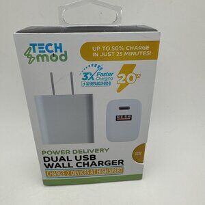 tech mod 20w dual usb wall charger White GR59